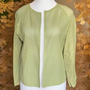 J'Envie leather jacket, textural, unconstructed, layering piece, EUC, women's M